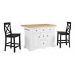 Crosley Furniture Julia 3-piece Wood Kitchen Island Set in White/Black