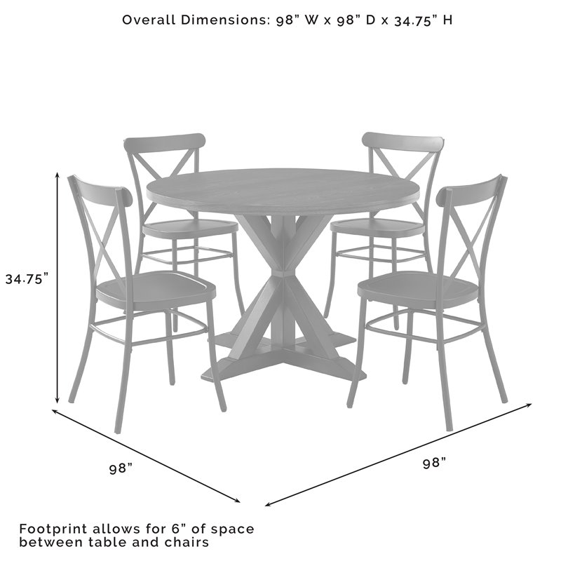 Crosley Furniture Hayden 5-piece Round Metal Dining Set in Matte Black