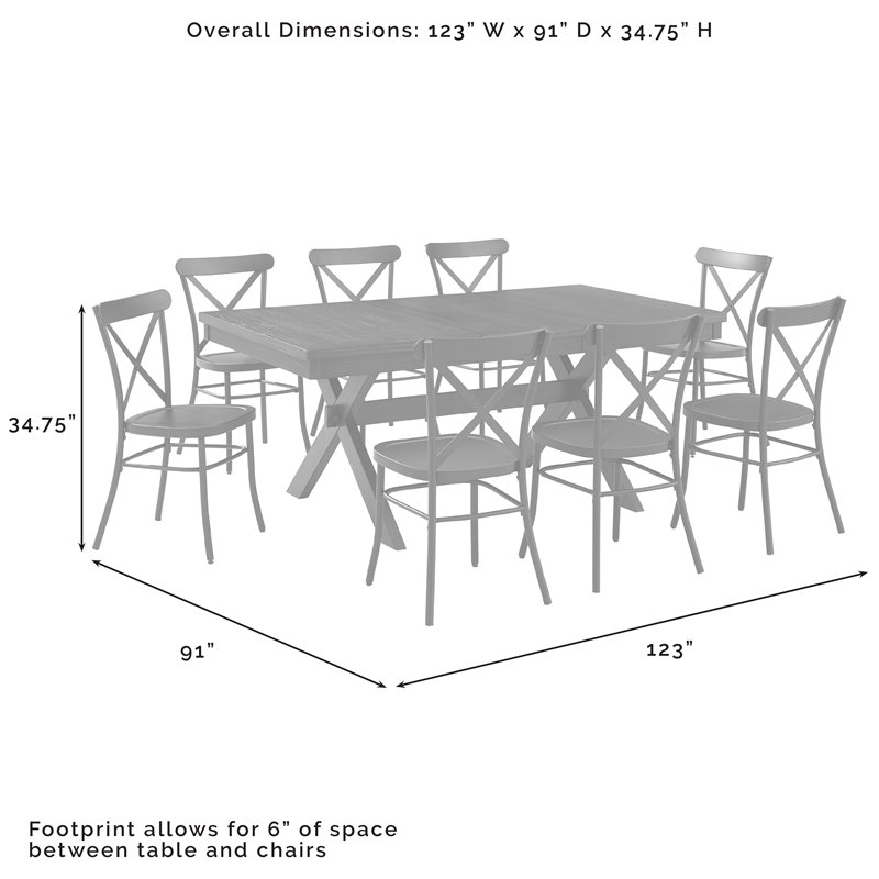 Crosley Furniture Hayden 9-piece Farmhouse Wood Dining Set in Matte Black