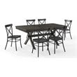 Crosley Furniture Hayden 7-piece Farmhouse Wood Dining Set in Matte Black/Slate