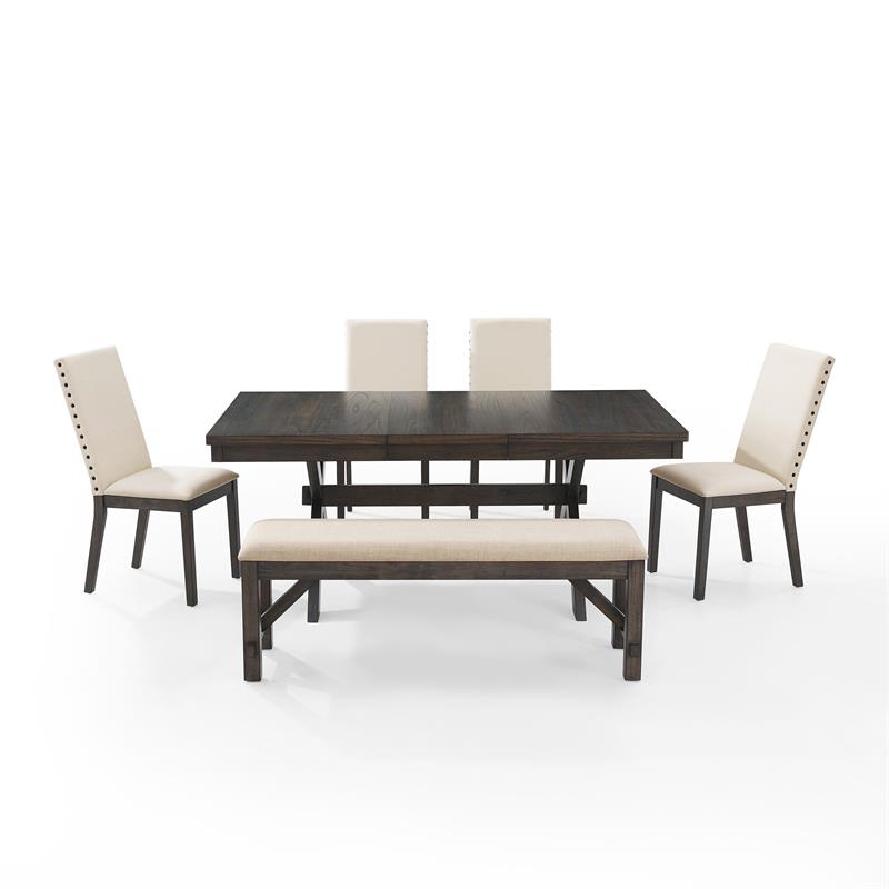 Crosley Furniture Hayden 6-piece Farmhouse Wood Dining Set in Slate/Cream