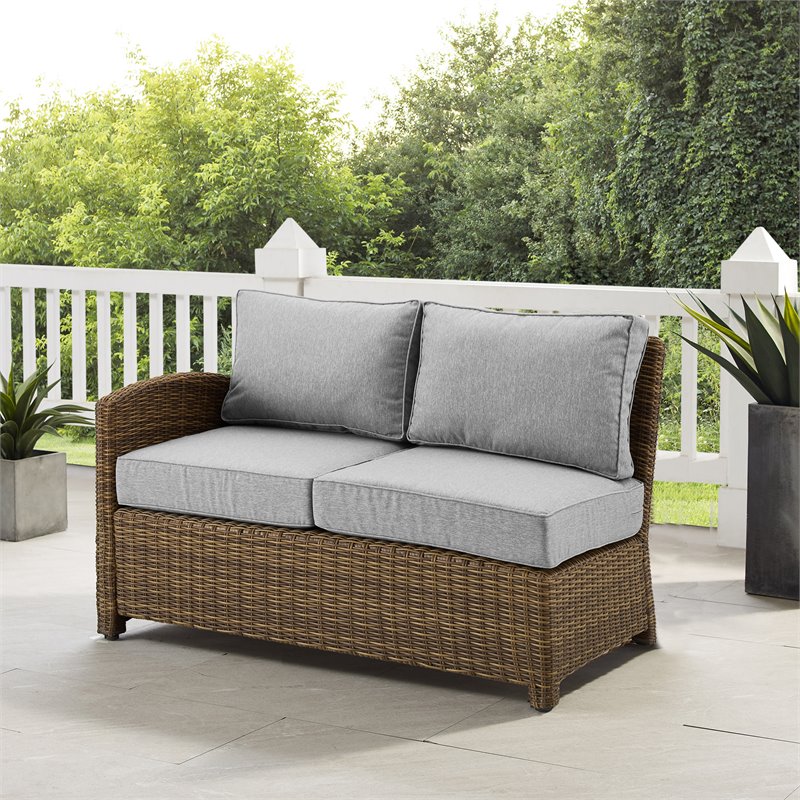 Crosley Furniture Bradenton Fabric Left Side Sectional Loveseat in Gray