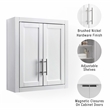 Crosley Furniture Savannah MDF Wood Wall Cabinet in White/Chrome