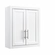 Crosley Furniture Savannah MDF Wood Wall Cabinet in White/Chrome