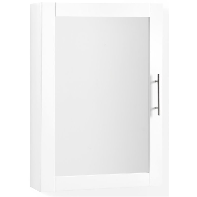 Crosley Furniture Savannah MDF Wood Mirrored Wall Cabinet in White