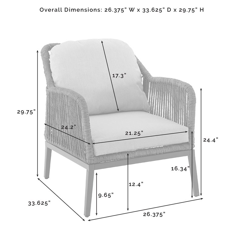 Crosley Furniture Haven 2Pc Outdoor Wicker Armchair Set in Gray & Brown