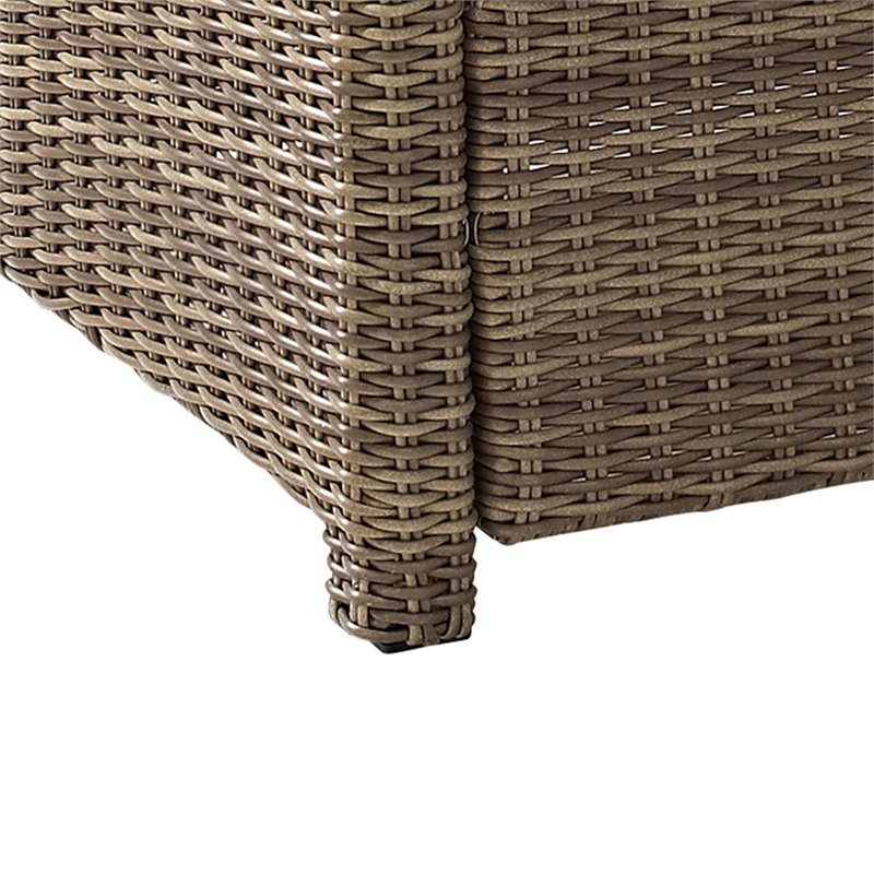 Crosley Furniture Bradenton 4Pc Outdoor Fabric Sectional Set in Sand Brown