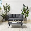 Crosley Furniture Dover 2 Piece Patio Rope Loveseat Set in Charcoal and Black
