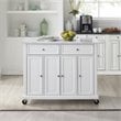 Crosley Furniture Avery Wood Top Kitchen Island Cart in Distressed White