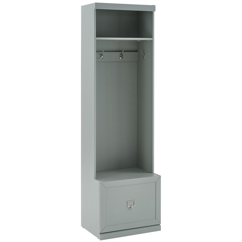 Crosley Furniture Harper Modern Wood Hall Tree in Gray and Chrome