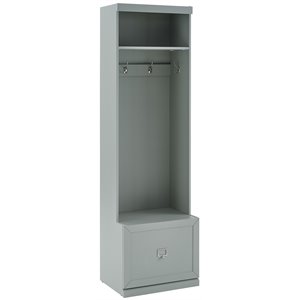 Crosley Furniture Harper Modern Wood Hall Tree in Gray and Chrome