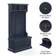 Crosley Furniture Shoreline Coastal Wooden Hall Tree in Navy