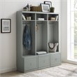 Crosley Furniture Harper Modern Wood Hall Tree Entryway in Gray (Set of 3)