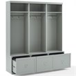 Crosley Furniture Harper Modern Wood Hall Tree Entryway in Gray (Set of 3)