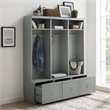 Crosley Furniture Harper Modern Wood Hall Tree Entryway in Gray (Set of 3)