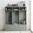 Crosley Furniture Harper Modern Wood Hall Tree Entryway in Gray (Set of 3)