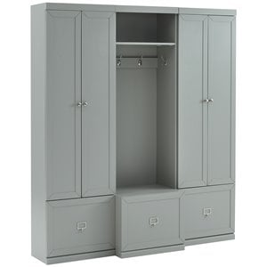 Crosley Furniture Harper 3 Piece Modern Wooden Entryway Storage Set in Gray
