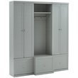 Crosley Furniture Harper 3 Piece Modern Wooden Entryway Storage Set in Gray