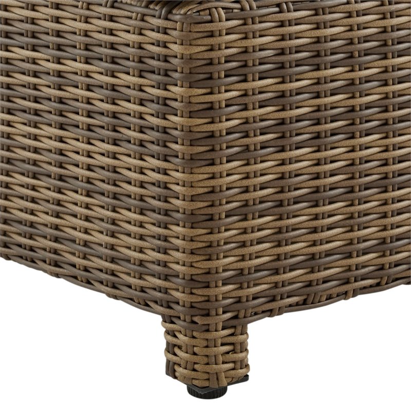 Crosley Furniture Bradenton Armless Patio Chair in Sand and Brown (Set of 2)