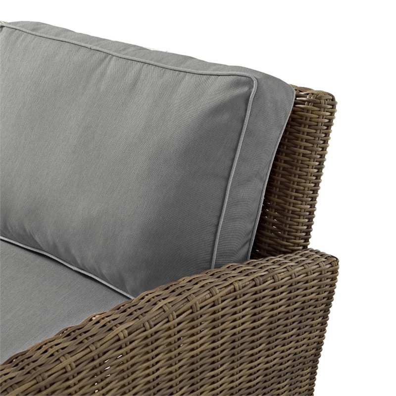 Crosley Furniture Bradenton Wicker / Rattan Patio Armchair in Brown (Set of 2)