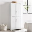 Crosley Furniture Savannah Transitional Tall Wood Shaker Pantry in White/Nickel