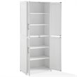 Crosley Furniture Savannah Transitional Tall Wood Shaker Pantry in White/Nickel