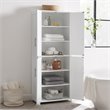 Crosley Furniture Savannah Transitional Tall Wood Shaker Pantry in White/Nickel