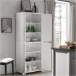 Crosley Furniture Savannah Transitional Tall Wood Shaker Pantry in White/Nickel