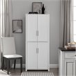 Crosley Furniture Savannah Transitional Tall Wood Shaker Pantry in White/Nickel
