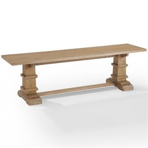 Crosley Furniture Joanna 17.38&quot Farmhouse Wood Dining Bench in Rustic Brown