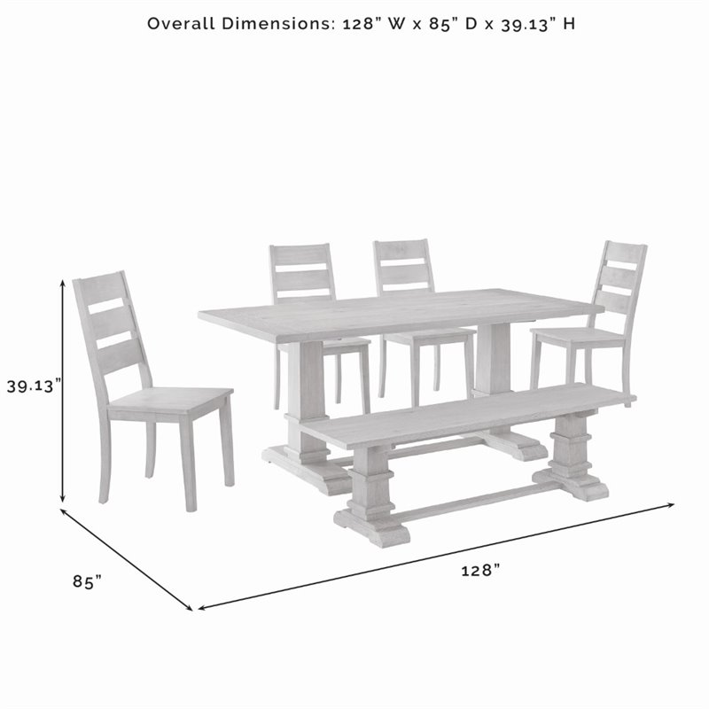 Crosley Furniture Joanna 6-Piece Modern Wood Dining Set in Rustic Brown