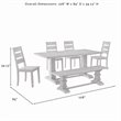 Crosley Furniture Joanna 6-Piece Modern Wood Dining Set in Rustic Brown