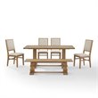 Crosley Furniture Joanna 6-Piece Modern Wood Dining Set in Rustic Brown/Cream