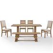 Crosley Furniture Joanna 6 Piece Modern Wood Dining Set in Rustic Brown/Cream