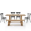 Crosley Furniture Joanna 6 Piece Modern Wood Dining Set in Rustic Brown/Black