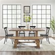 Crosley Furniture Joanna 6 Piece Modern Wood Dining Set in Rustic Brown/Black