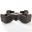 Crosley Furniture Palm Harbor 5PC Wicker / Rattan Conversation Set in Gray/Brown