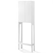 Crosley Furniture Savannah Transitional Wood/Metal Spacesaver in White/Nickel