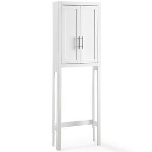 Crosley Furniture Savannah Transitional Wood/Metal Spacesaver in White/Nickel