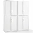 Crosley Furniture Savannah Transitional Tall Wood Pantry in White (Set of 2)