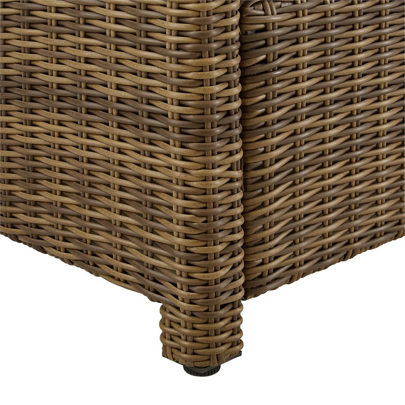 Crosley Furniture Bradenton Wicker / Rattan Patio Corner Chair in Brown/Gray