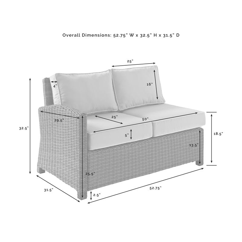 Crosley Furniture Bradenton 4-piece Fabric Outdoor Sectional Set in Gray/Brown