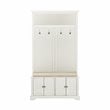 Crosley Furniture Holbrook Traditional Wood Hall Tree in Distressed White