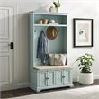 Crosley Furniture Holbrook Traditional Wood Hall Tree in Blue/Oatmeal