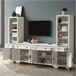 Crosley Furniture Tara 3-PC Entertainment Center/Sideboard & Bookcases in White