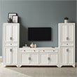 Crosley Furniture Tara 3PC Entertainment Center/Sideboard with Pantries in White