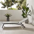 Crosley Furniture Weaver Modern Metal Outdoor Sling Chaise Lounge in Gray