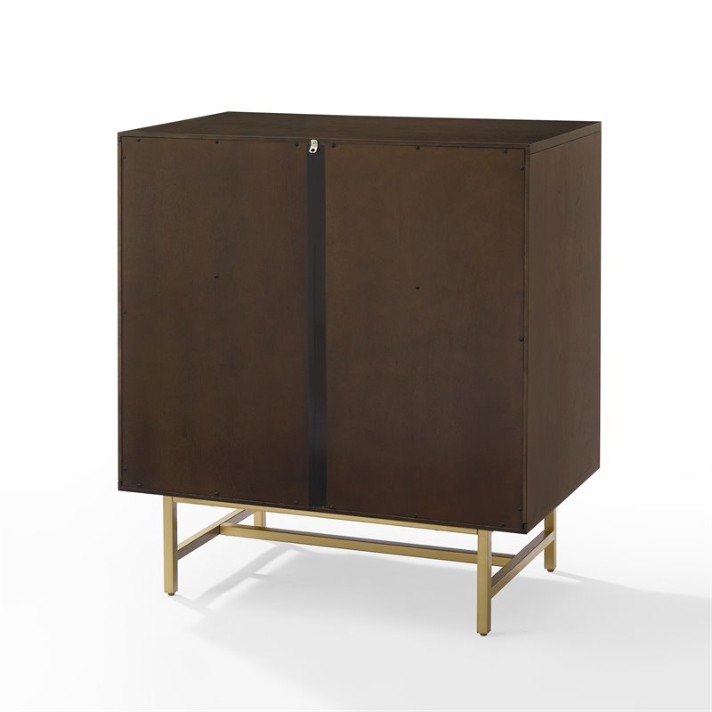 Crosley Furniture Blair Modern Wood Bar Cabinet in Dark Brown/Gold