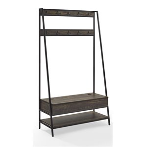 Crosley Furniture Jacobsen Modern Wood Hall Tree in Brown/Black