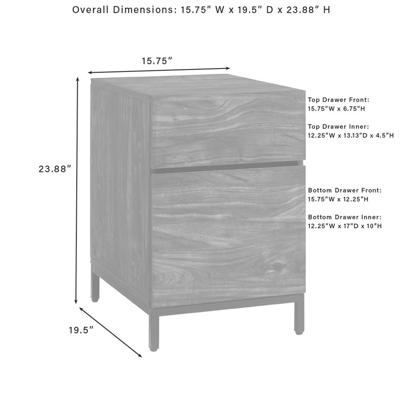 Crosley Furniture Jacobsen Modern Wood File Cabinet in Brown/Black